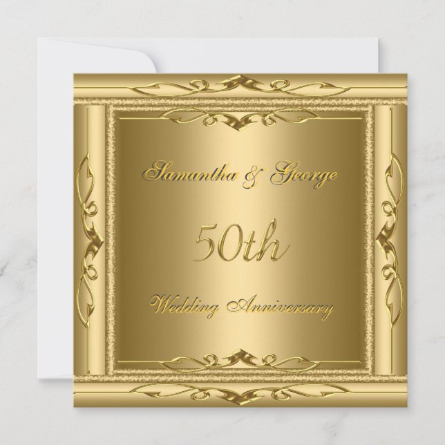 Invitation 50ème anniversaire de mariage en or (Devant)