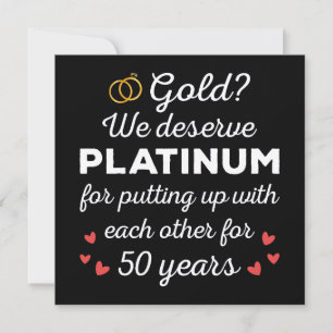 Invitation 50ème anniversaire de Mariage I - Gold Funny Coupl