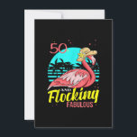 Invitation 50ème Anniversaire, Flamant rose En Casquette, Cou<br><div class="desc">Funny Flamingo Gift for men,  Gift for women,  wife,  husband,  son,  daughter,  grandson,  granddaughter. Design Gift Idea for Birthday,  Christmas,  Anniversary,  Fathers day,  Mothers Day,  matching outfit men,  women,  father,  wife,  teacher.</div>