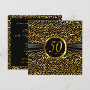 Invitation 50ème Conception de léopard glamour exotique