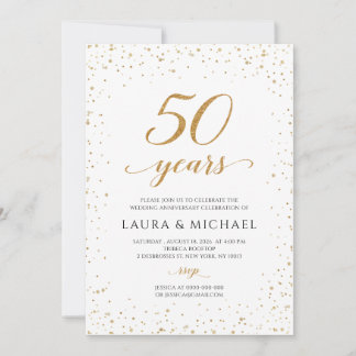 Invitation 50th Anniversary Invitation, Gold Wedding Invites