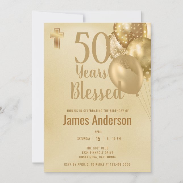 Invitation 50th Birthday Party  (Devant)