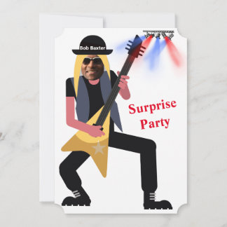 Invitation 50th Mens 🎸 🤣 Rockstar Anniversaire Guitare Funk