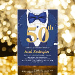 Invitation 50th Navy Blue and Gold Tuxedo Birthday Event<br><div class="desc">Célébrez en style avec cette invitation à l'événement d'anniversaire Navy Blue and Gold Tuxedo, qui respire l'élégance et le raffinement. L'élégant arrière - plan bleu marine et ses touches dorées chatoyantes donnent le ton à une affaire luxueuse, parfaite pour une célébration d'étape. Avec son design raffiné d'inspiration tuxedo, cette invitation...</div>