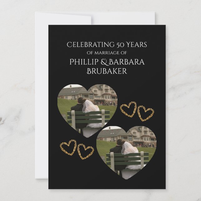 Invitation 50th Wedding Anniversary Party Modern Simple Photo (Dos)