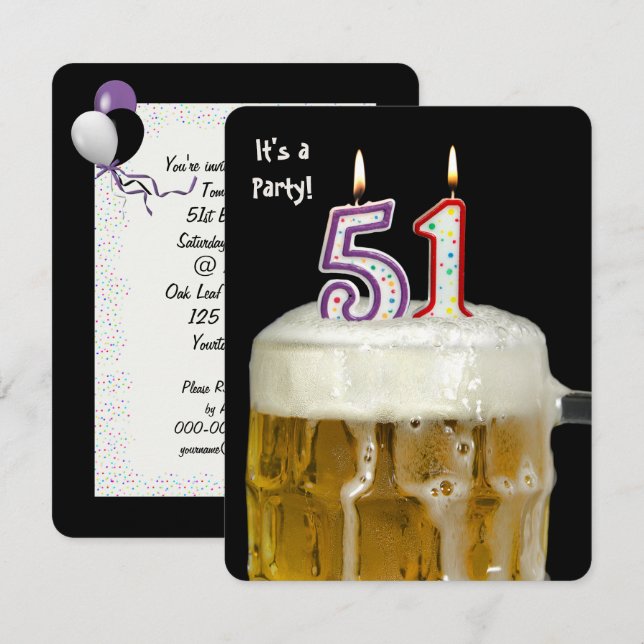 Invitation 51e anniversaire fête de la bière (Devant / Derrière)