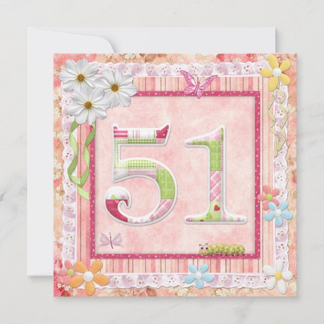 Invitation 51e anniversaire style scrapbooking (Devant)