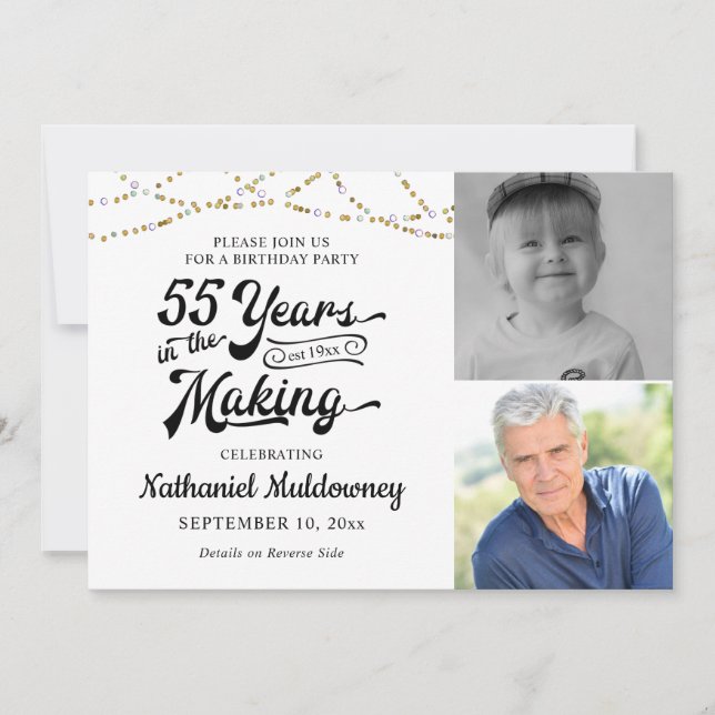 Invitation 55e anniversaire 55 ans dans l'or noir (Devant)