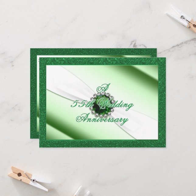 Invitation 55e anniversaire de mariage (Devant/Arrière en situation)