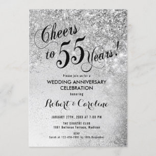 Invitation 55e anniversaire de mariage Argent
