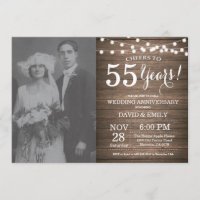 55e anniversaire de mariage Bois rustique