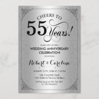 55e anniversaire de mariage - Damassé noir argenté