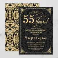 55e anniversaire de mariage - Damassé noir or