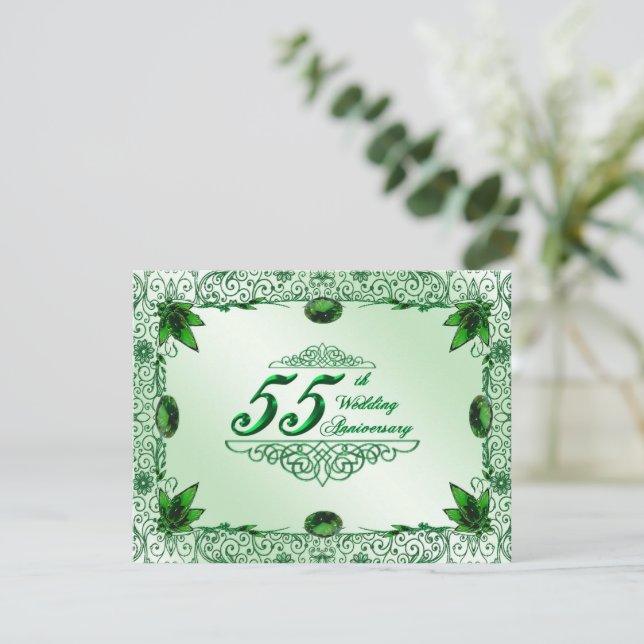 Invitation 55e anniversaire de mariage élégant 4,2 (Debout devant)