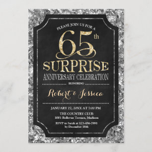 Invitation 55e anniversaire de surprise - Gold d'argent