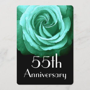 Invitation 55e anniversaire du Mariage Emerald Green Rose A02