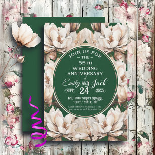 Invitation 55e anniversaire du Mariage Magnolias