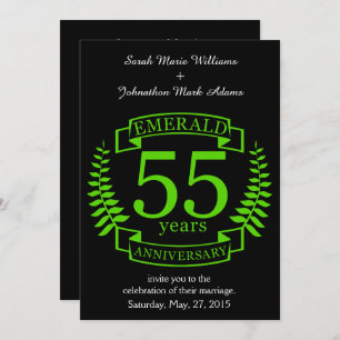 Invitation 55e ANNIVERSAIRE Mariage EMERALD