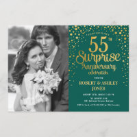 55e anniversaire surprise avec photo - Gold vert