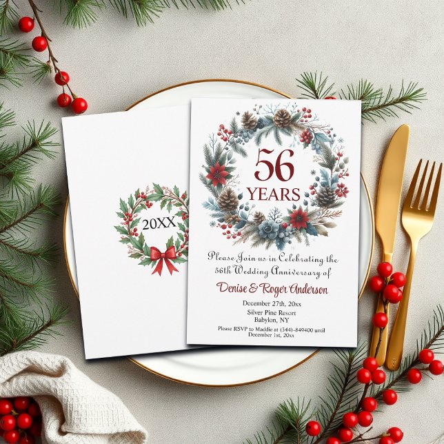 Invitation 56e anniversaire du Mariage hiver (Créateur téléchargé)