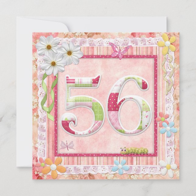 Invitation 56e anniversaire style scrapbooking (Devant)
