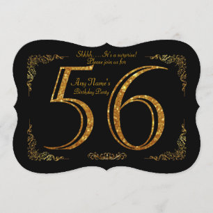 Invitation 56ème, fête d'anniversaire 56ème, grand Gatsby, no