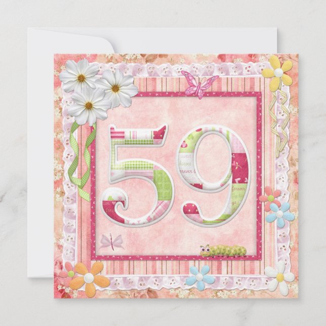 Invitation 59e anniversaire style scrapbooking (Devant)