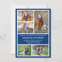 5 Collage photo Bleu & Blanc Graduation