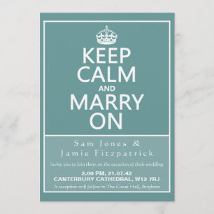 Invitation 5" gardent le calme et se marient sur le