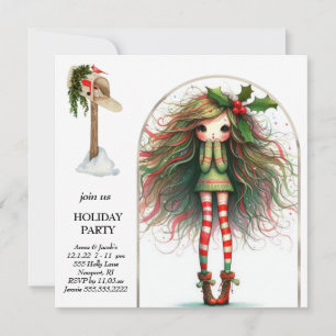 Invitation *~* 5 mignonne AP97 femme douce Elf debout