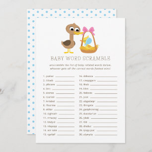 Invitation 5 Petits Canards Trivia bébé   Rubrique Word