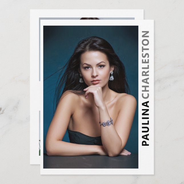 Invitation 5 Photo 2 Acteur de modèle recto verso Pro 5.5x7.5 (Devant / Derrière)