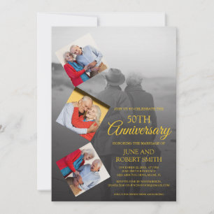 Invitation 5 photo 50e anniversaire de mariage d'or
