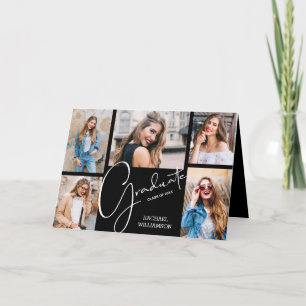 Invitation 5 Photo noir Graduation