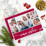 Invitation 5 Photos Collage Chaleureux Voeux Simple Noël<br><div class="desc">5 Photos Collage Chaleureux Voeux Simple Invitation de Noël</div>