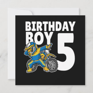 Invitation 5e anniversaire Dabbing Motocross Bike 5 ans