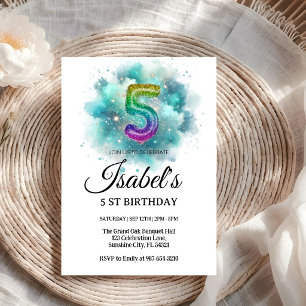 Invitation 5ème Éclaboussure de peinture arc-en-ciel, Peintur