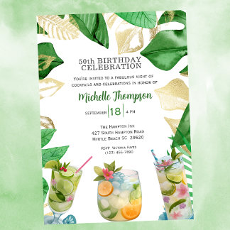 Invitation 5OTH Anniversaire Cocktail Fête