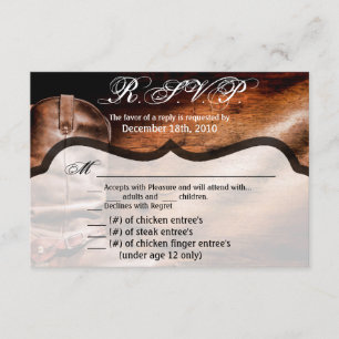 Invitation 5x3.5 R.S.V.P Card XMAS Boots Cowboy Boots Grange