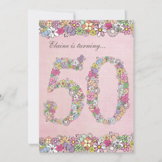 Invitation 5x7 50e anniversaire Fête Printemps fleuris Modèle