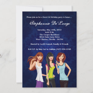 Invitation 5x7 Adolescents Ado Sweet 16 Anniversaire Invitati