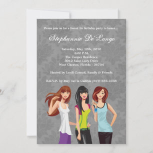 Invitation 5x7 Adolescents Ado Sweet 16 Anniversaire Invitati