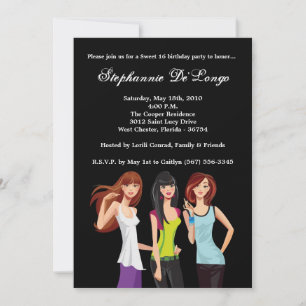 Invitation 5x7 Adolescents Ado Sweet 16 Anniversaire Invitati