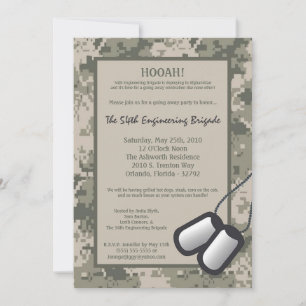 Invitation 5x7 allant loin copie d'ACU de Camo d'ARMÉE