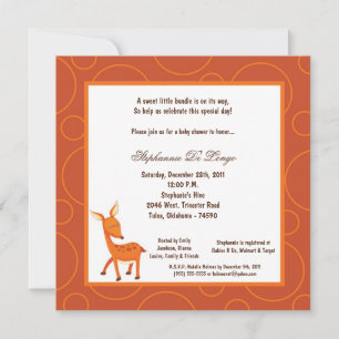 Invitation 5x7 Baby shower à points de cerfs