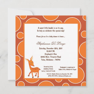 Invitation 5x7 Baby shower à points de cerfs