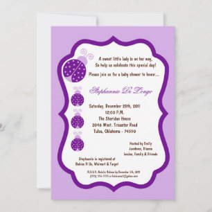 Invitation 5x7 Baby shower de buissons mauves légers