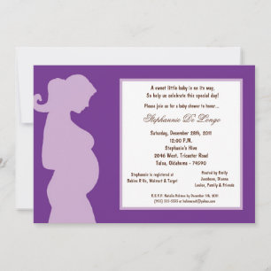 Invitation 5x7 Baby shower pourpre foncé