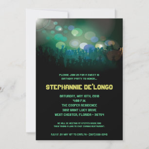 Invitation 5x7 Concert Band Aren Sweet 16 Anniversaire Invita