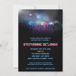 Invitation 5x7 Concert Band Aren Sweet 16 Anniversaire Invita